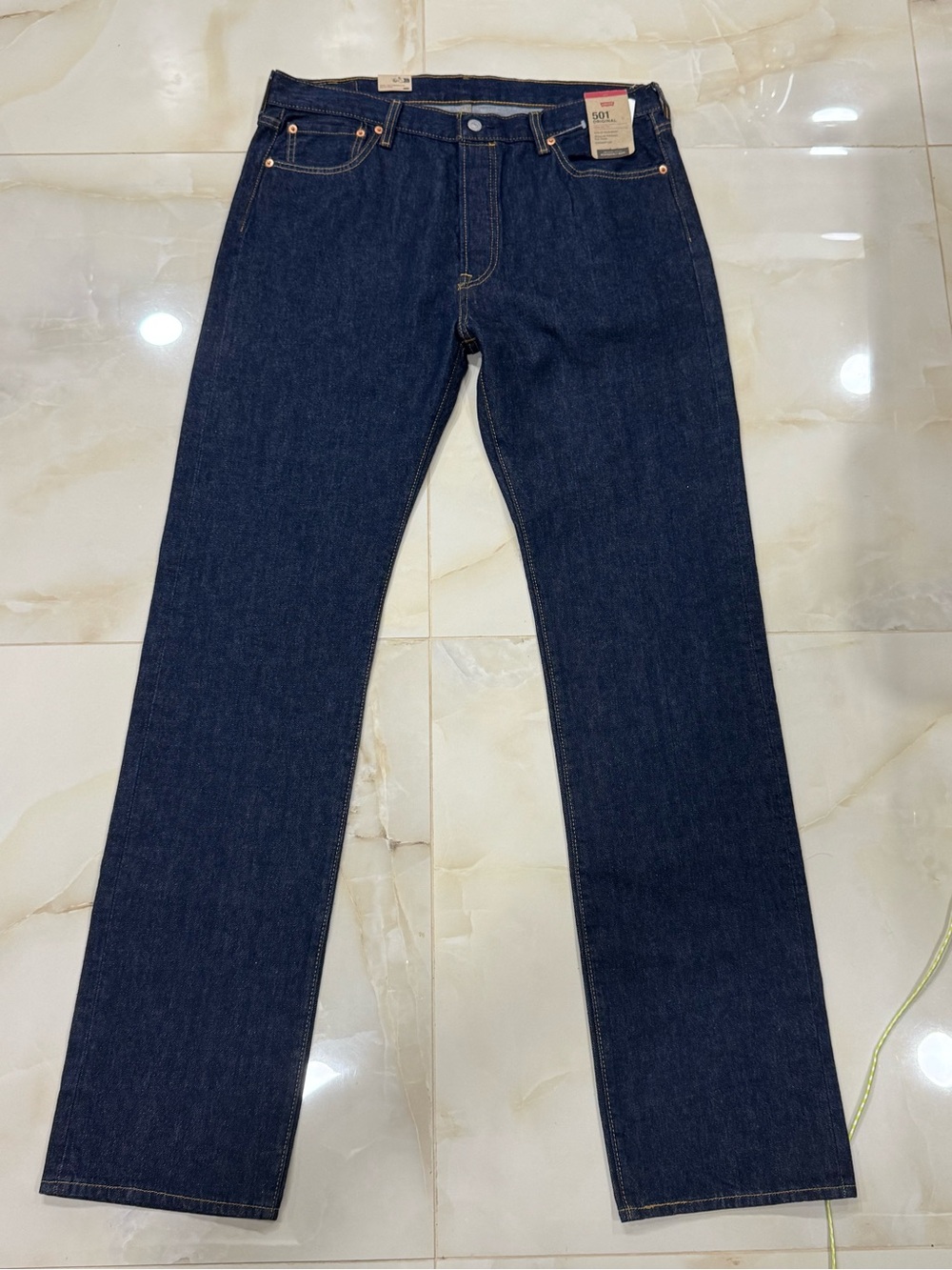 Levi's Dark Blue Straight Jeans - Classic Indigo Denim